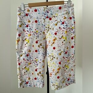Women’s Krazy Larry Paint Splatter Crop Pants – Stretch Fit, Size 10